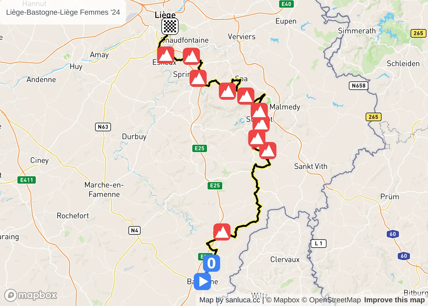 map of the route