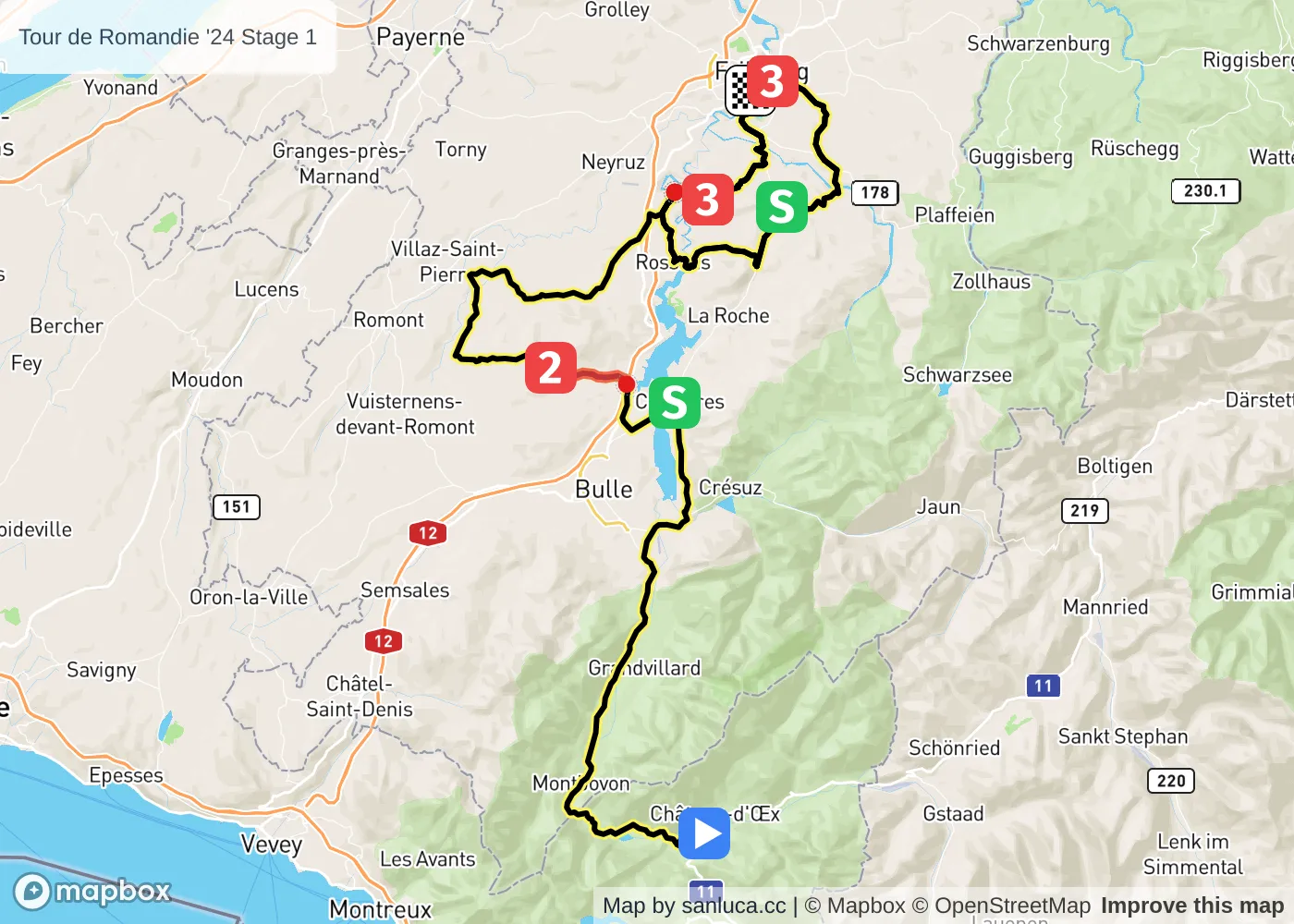 map of the route