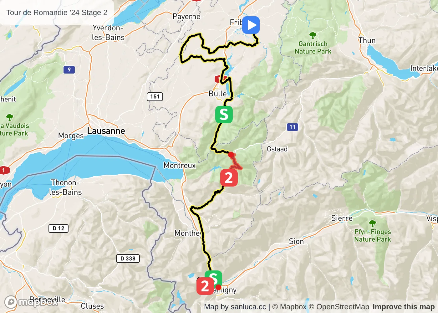 map of the route