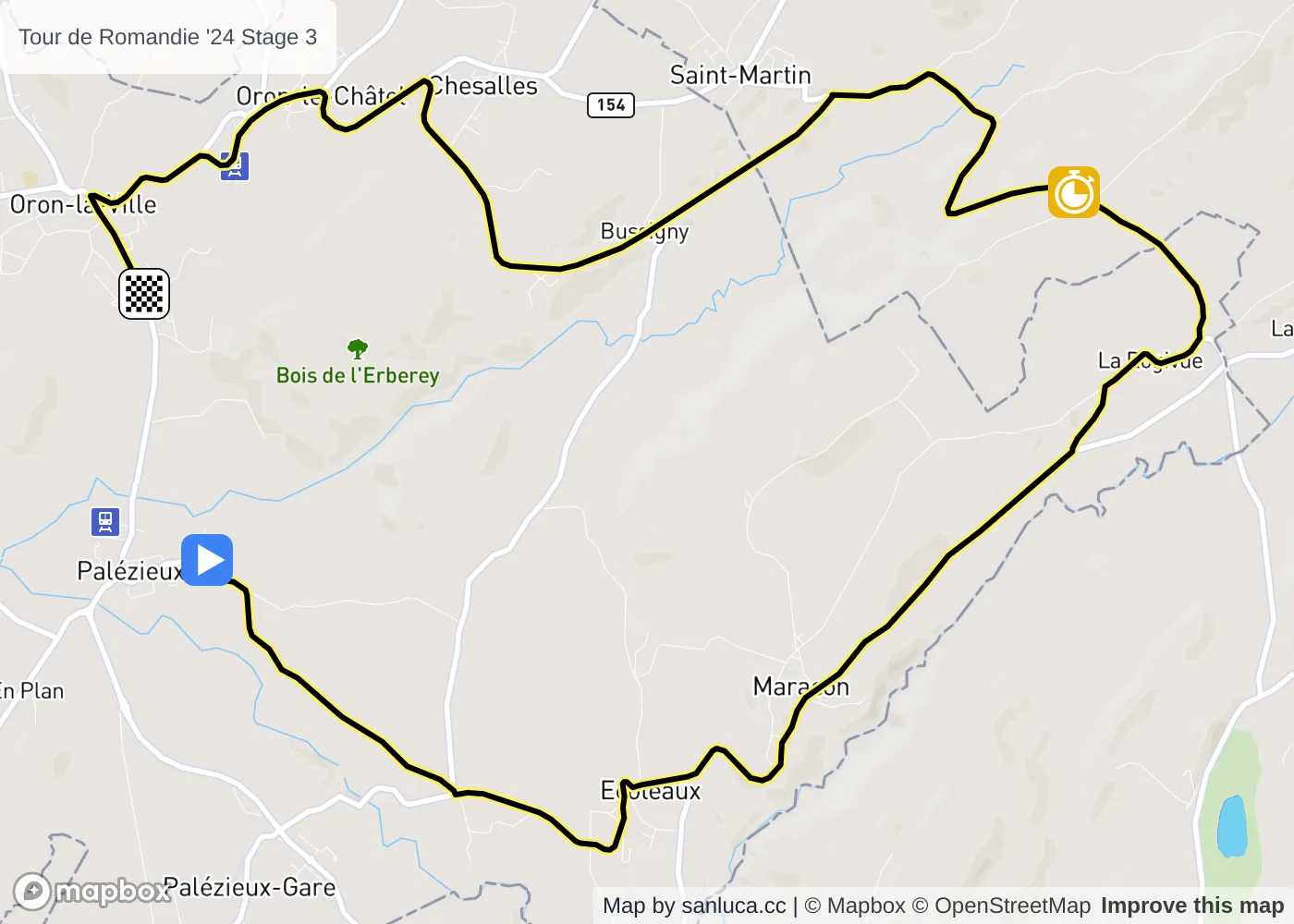 map of the route