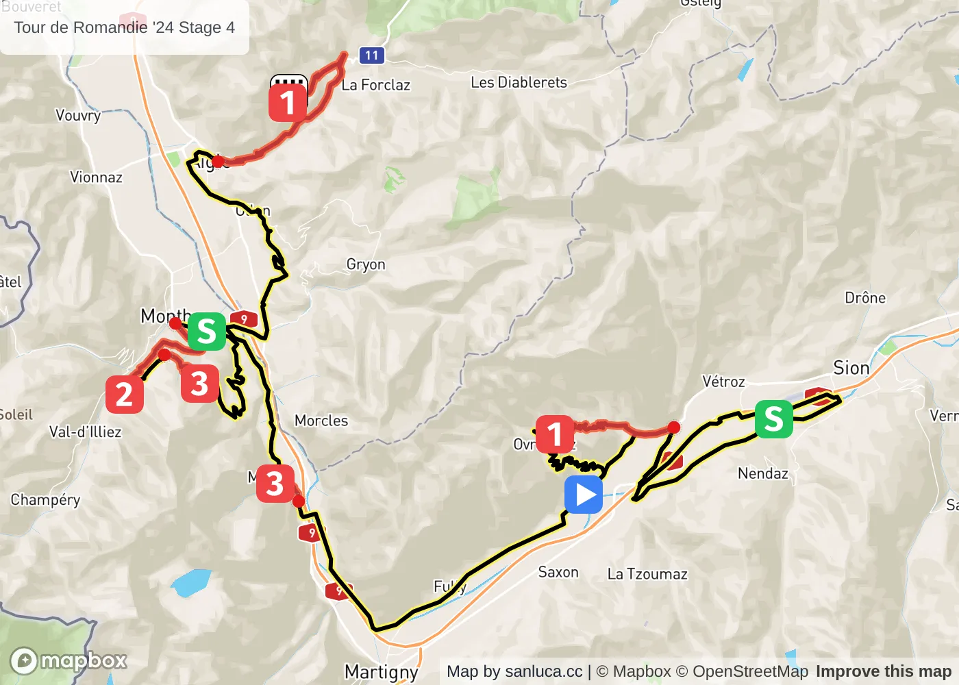 map of the route