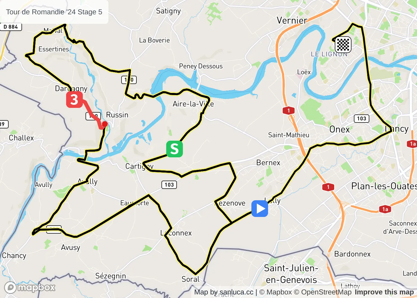 map of the route