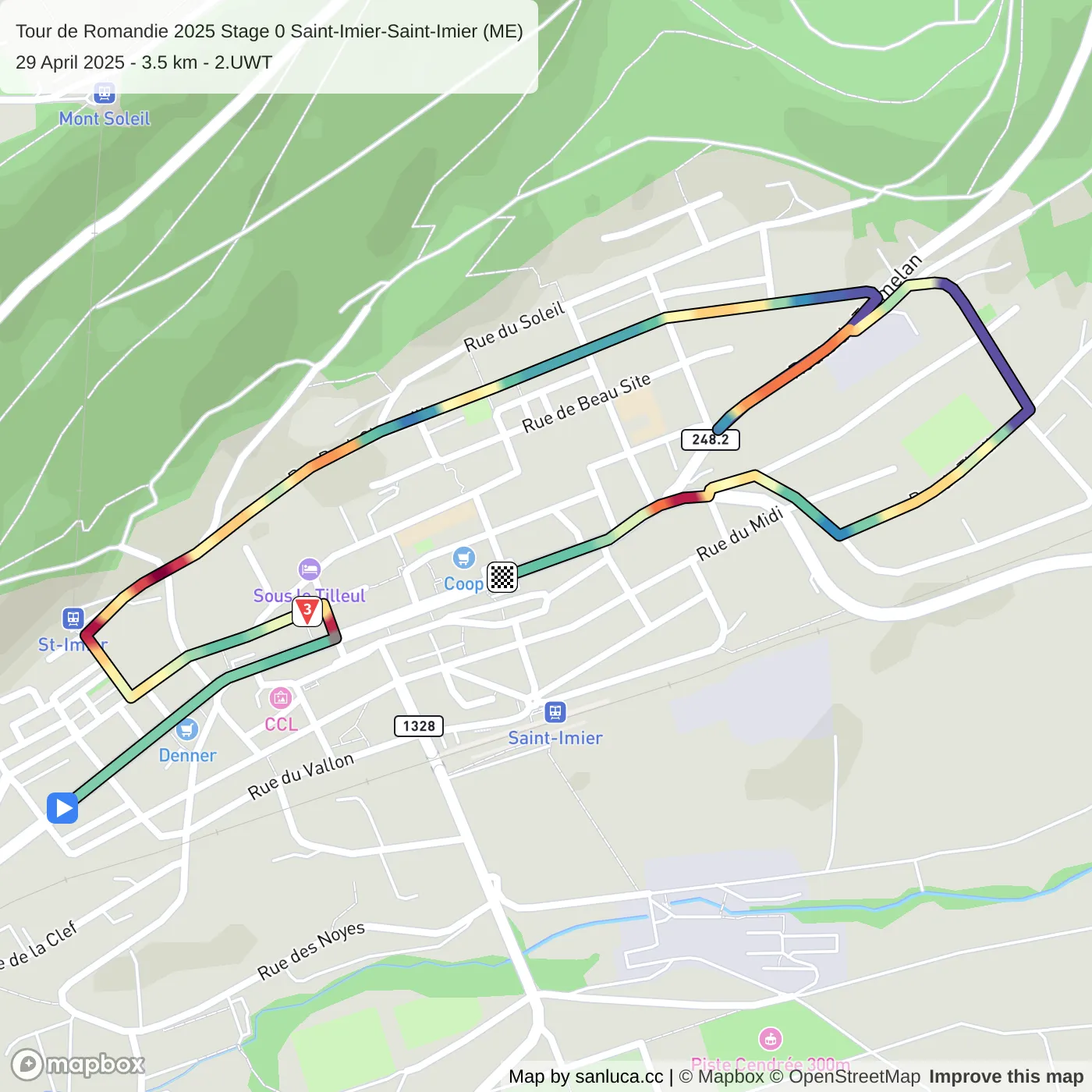 map of the route
