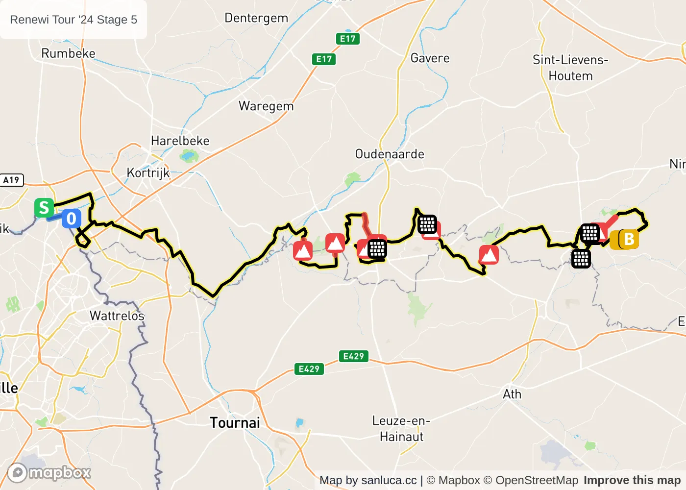 map of the route