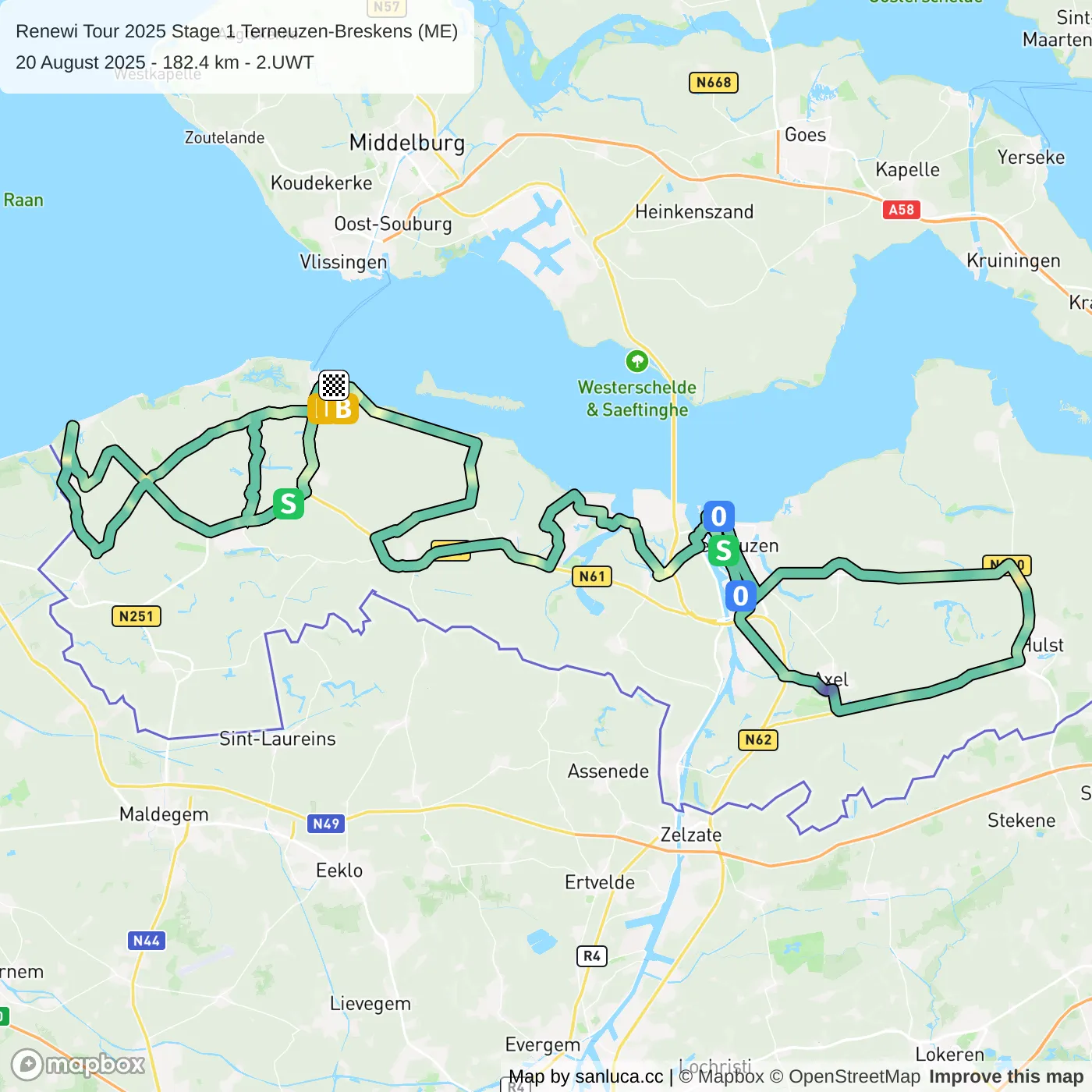 map of the route