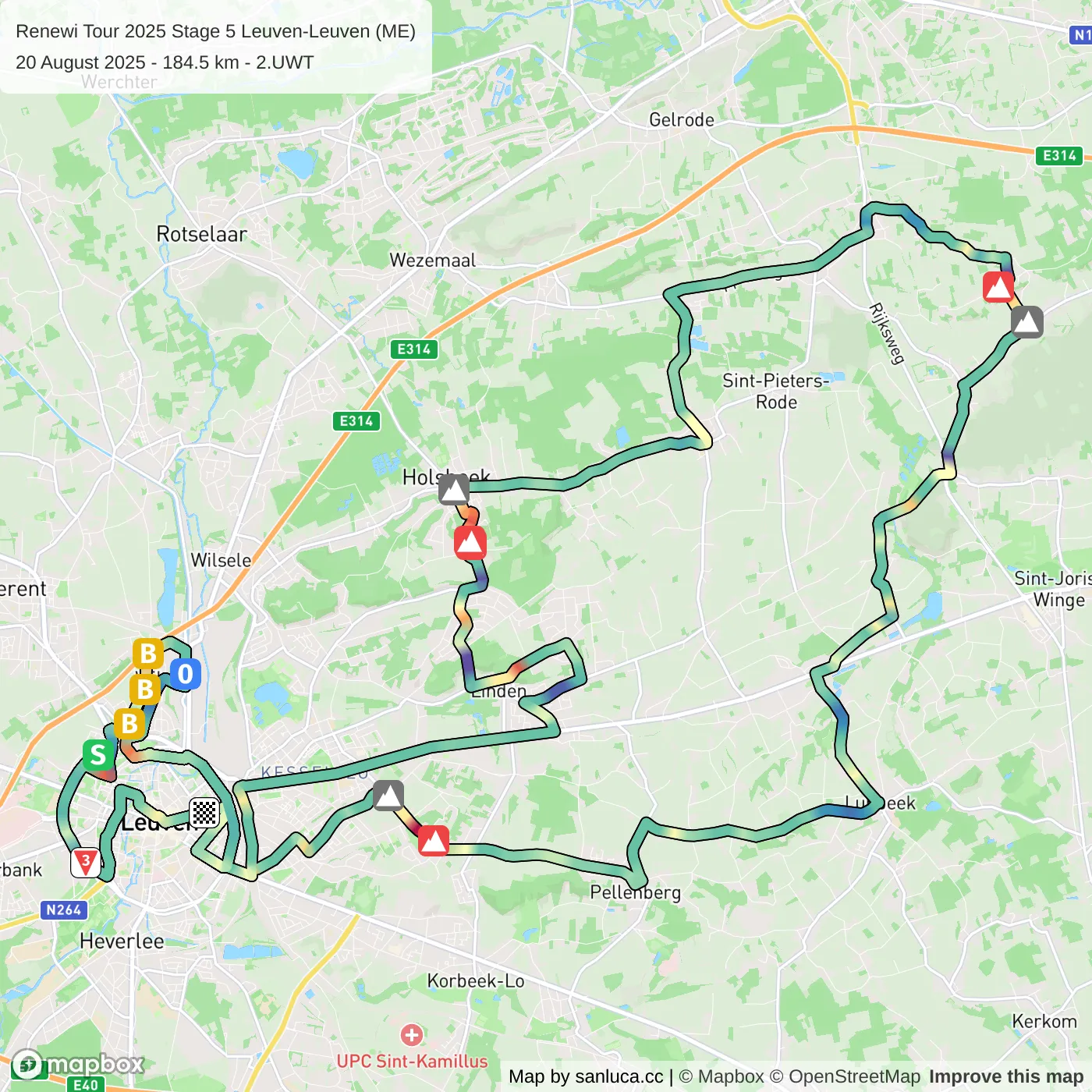 map of the route