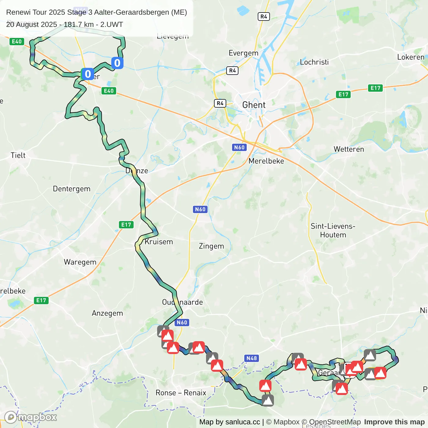 map of the route