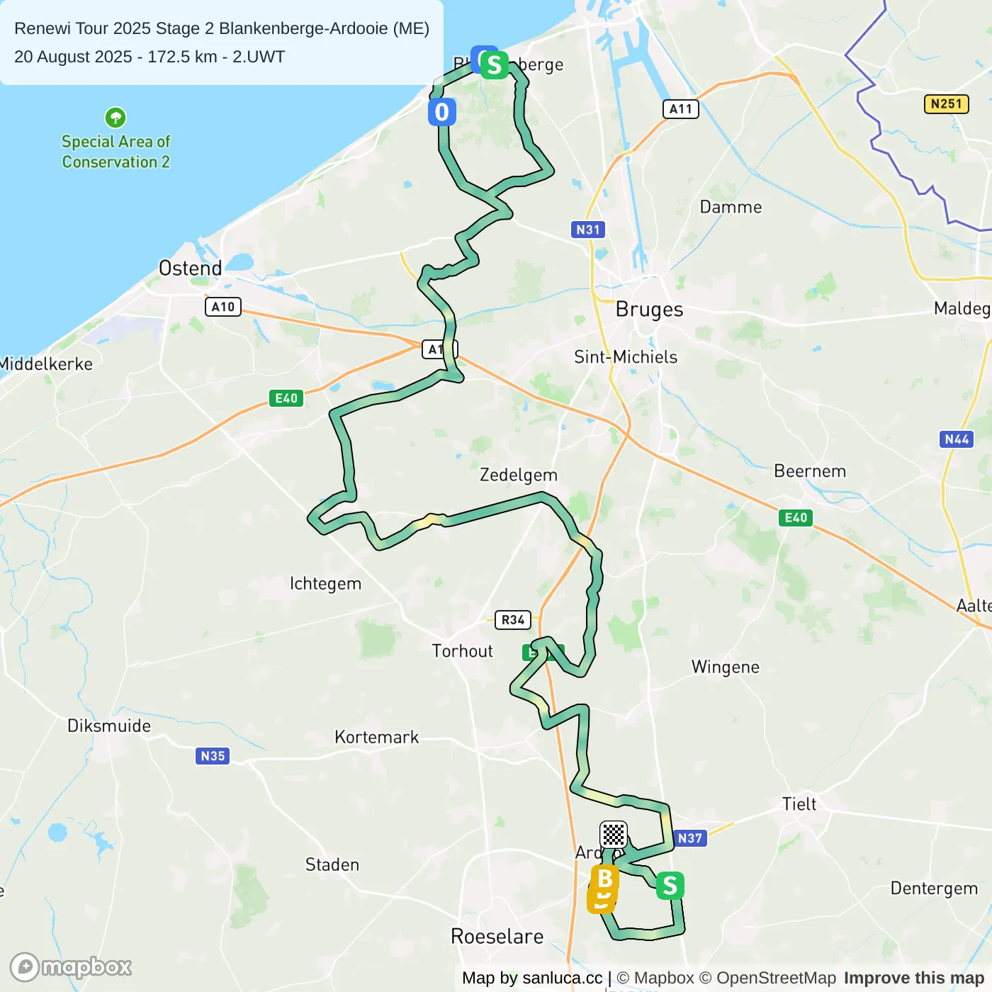 map of the route