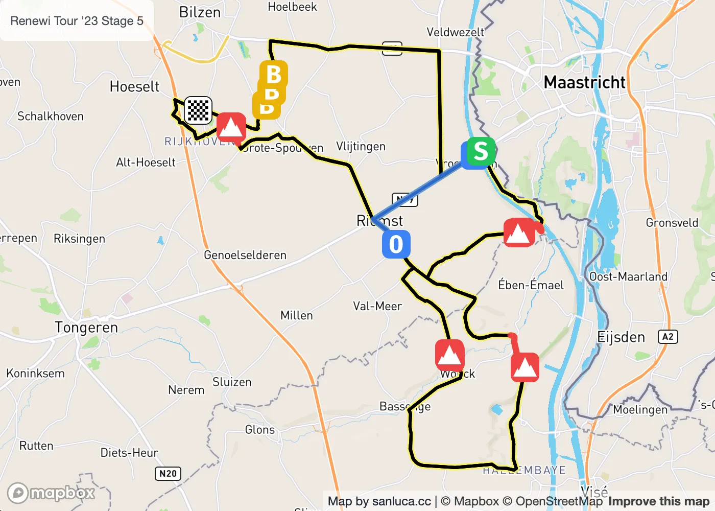 map of the route