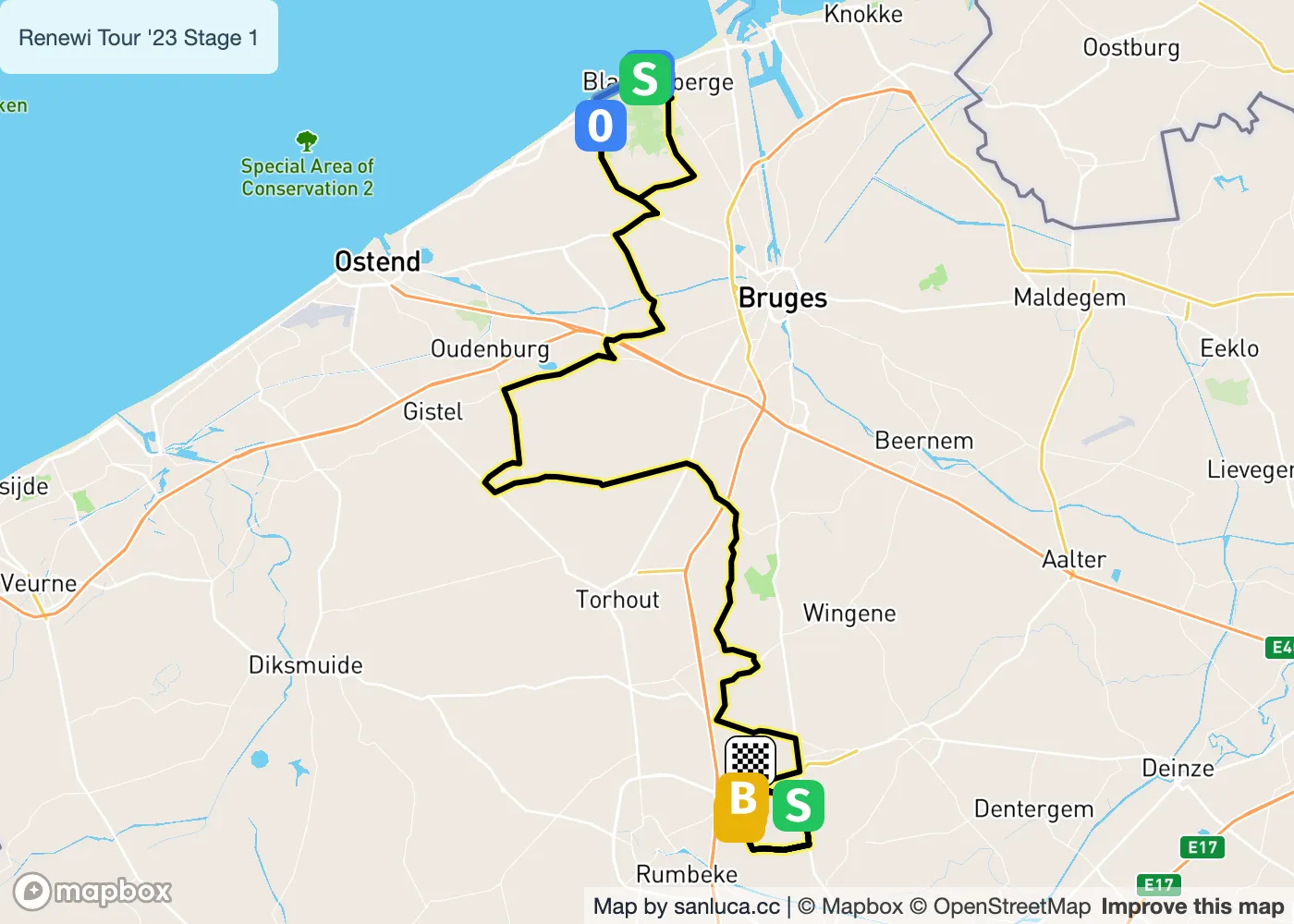map of the route