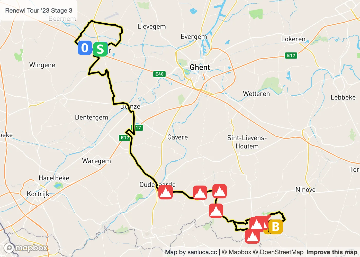 map of the route