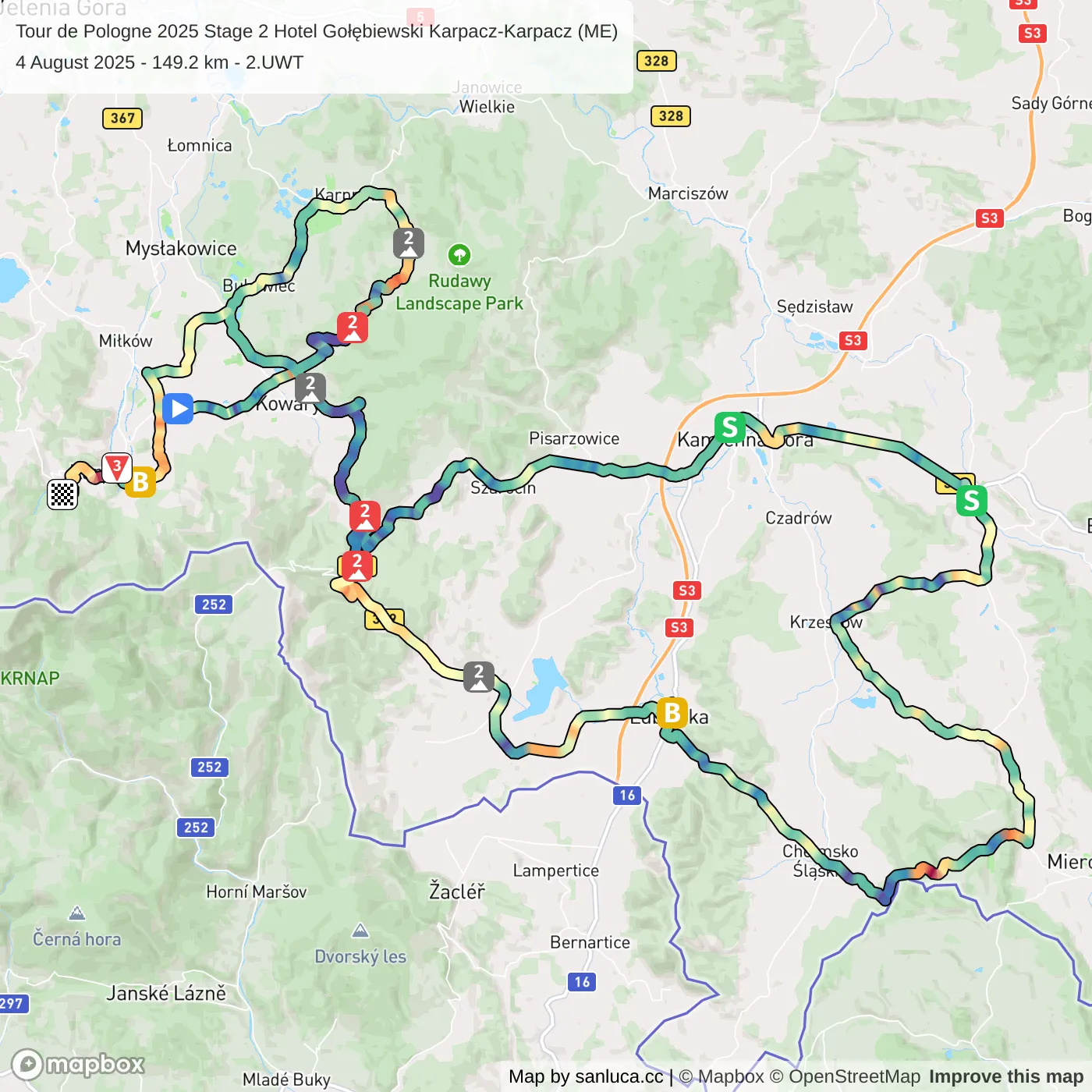 map of the route