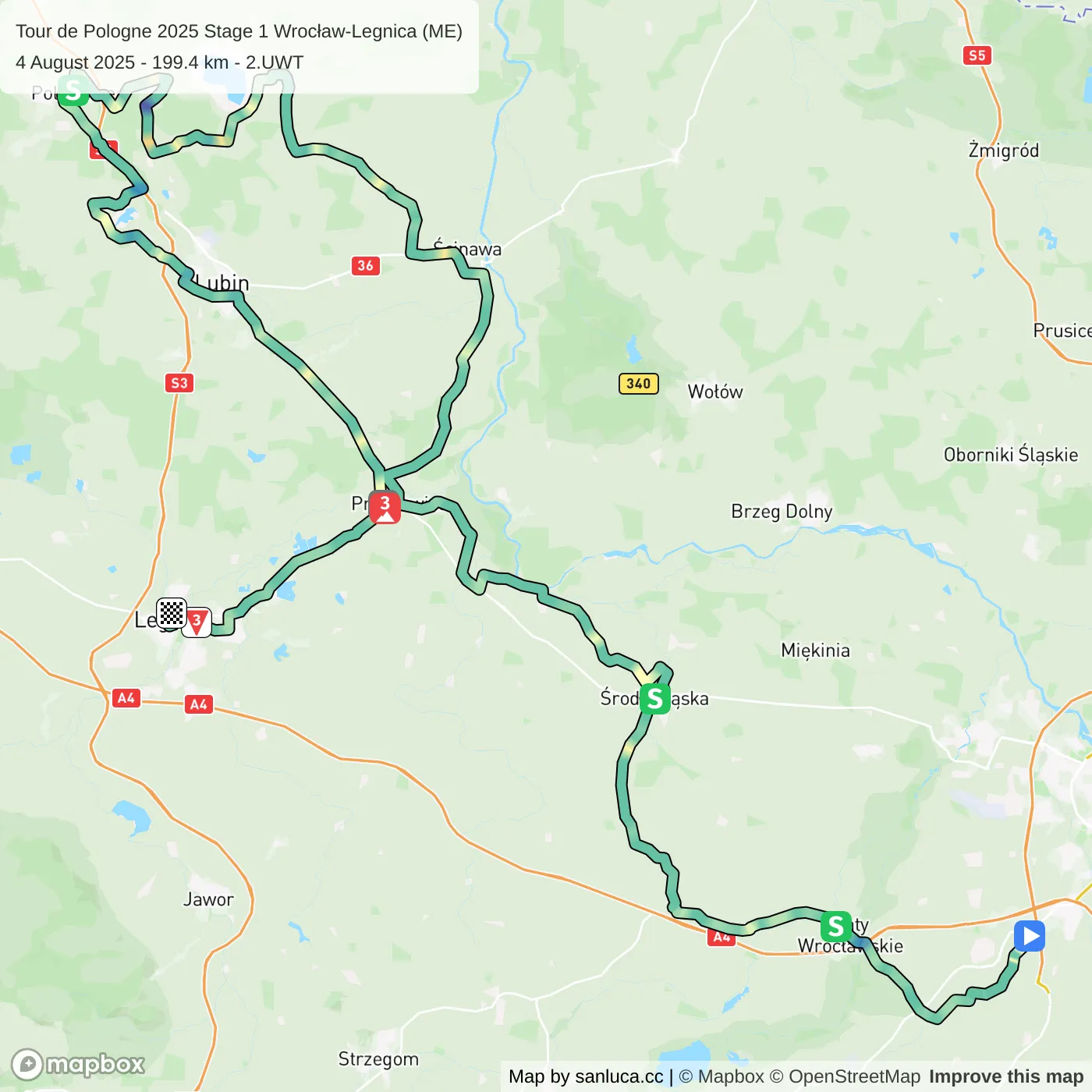 map of the route