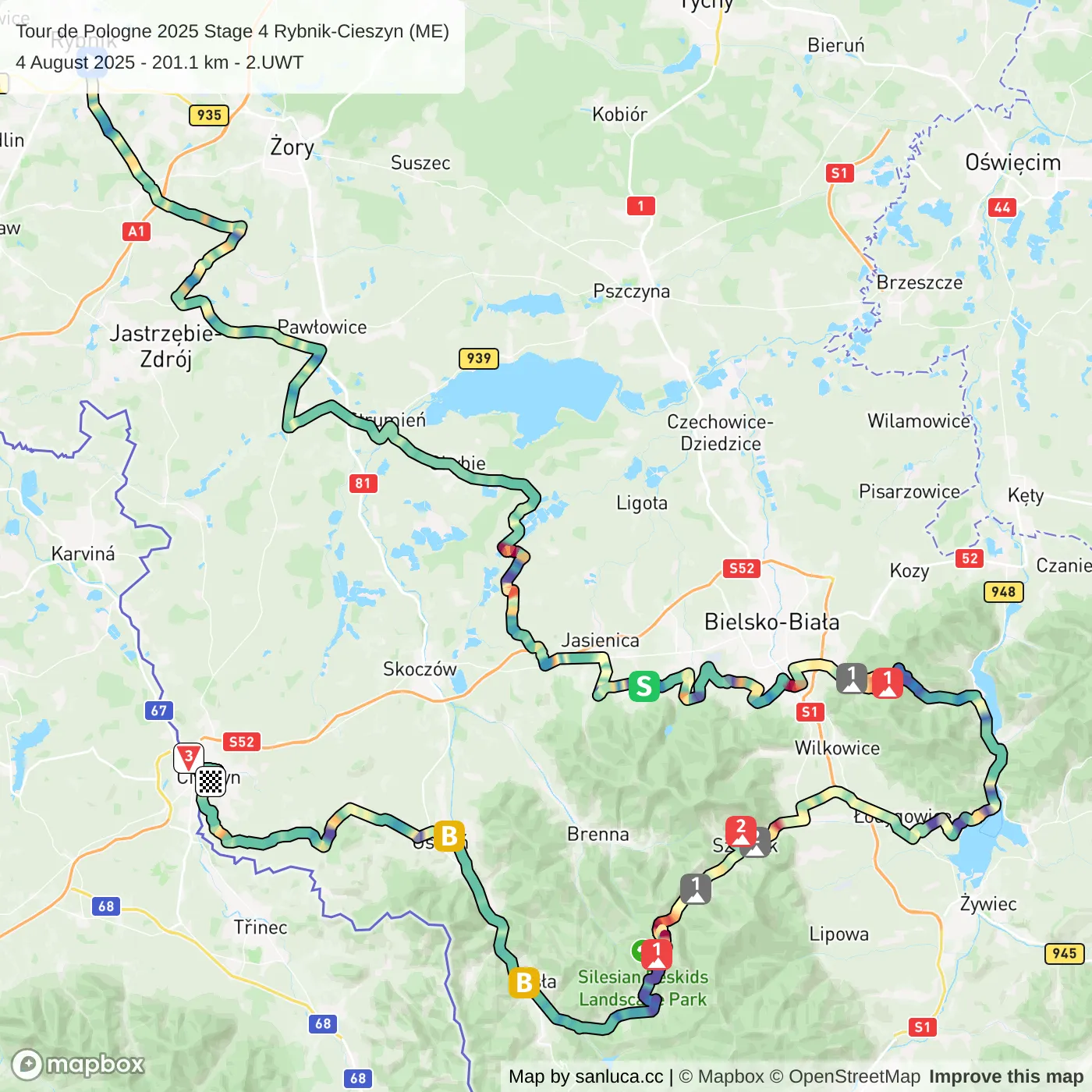 map of the route