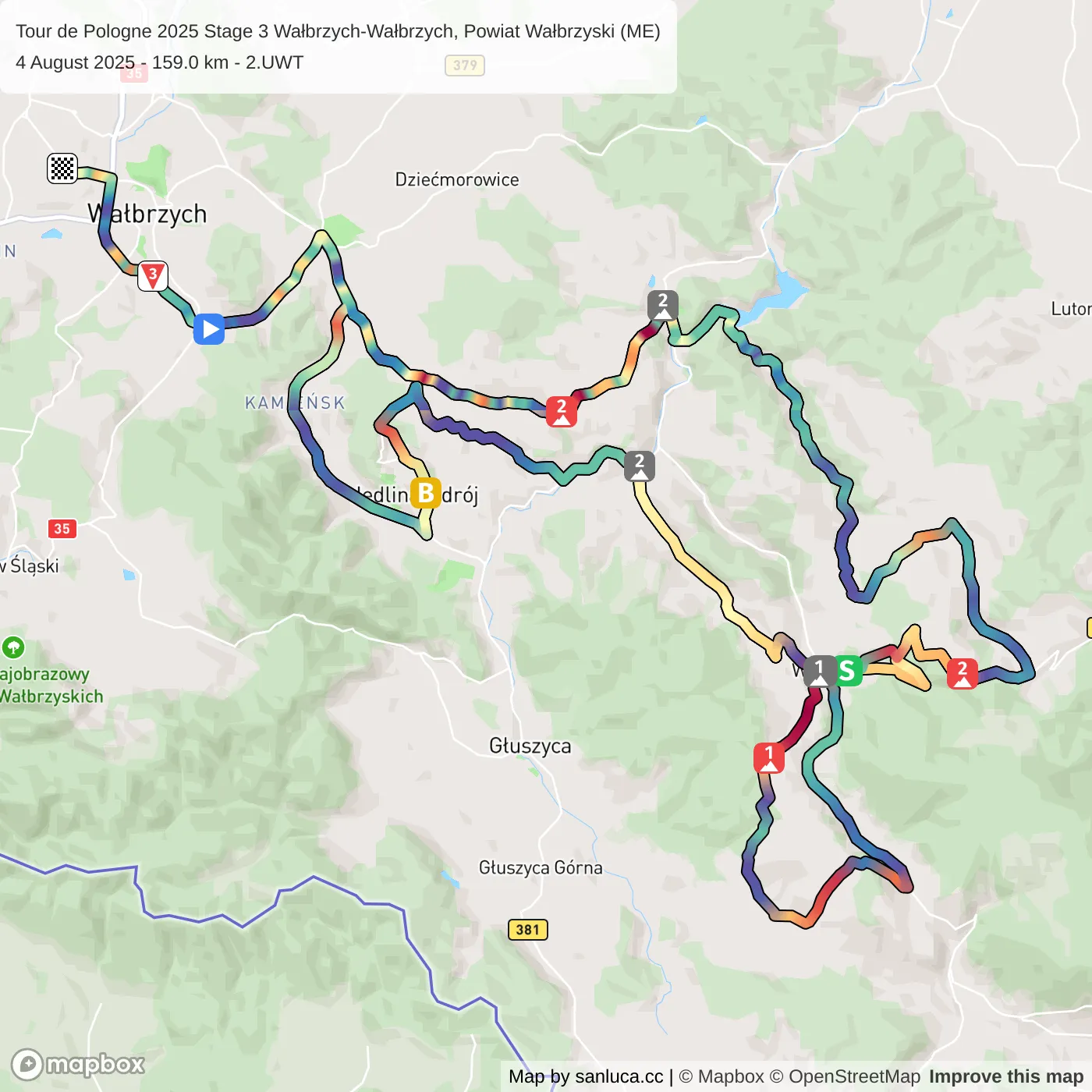 map of the route