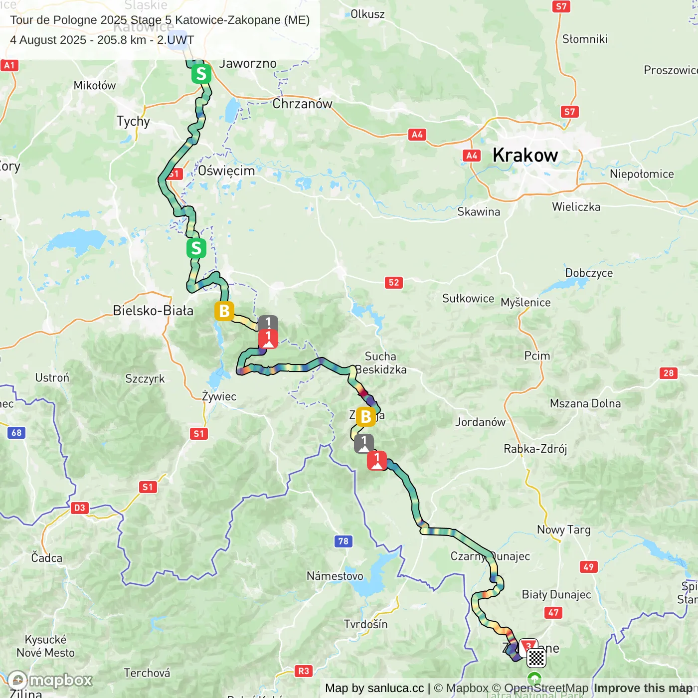 map of the route