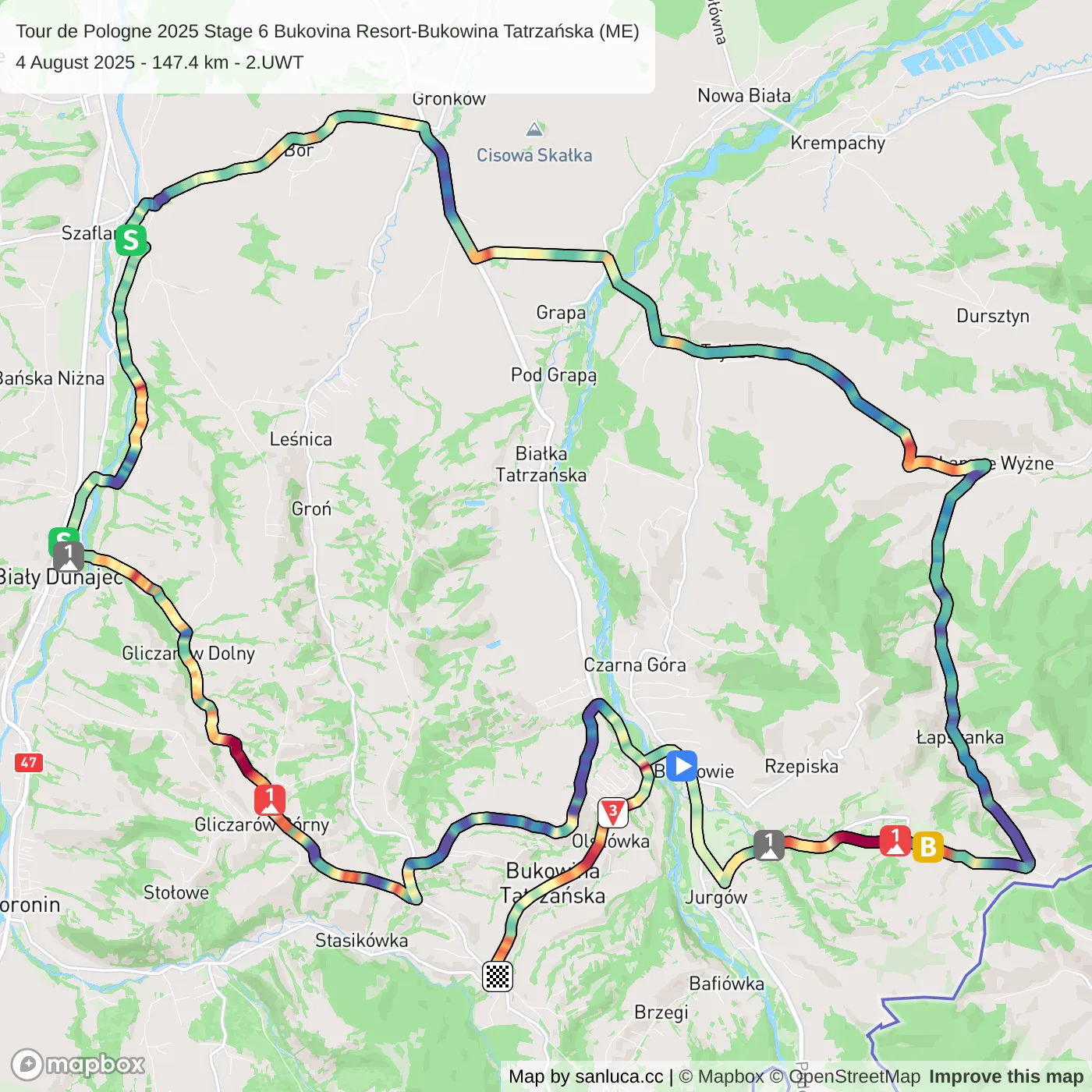 map of the route