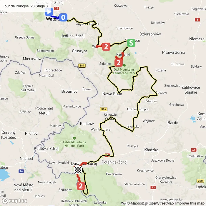 map of the route
