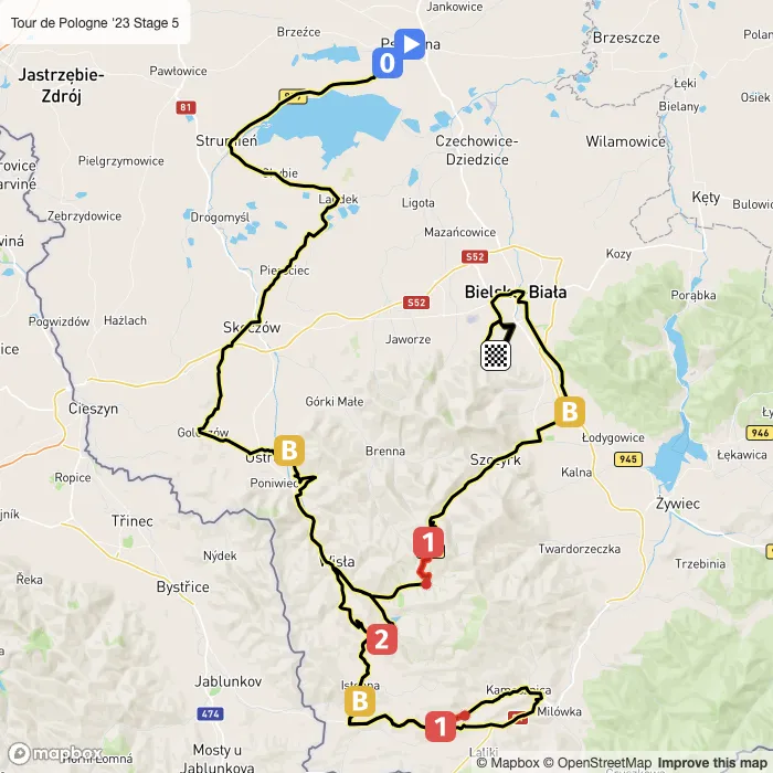 map of the route