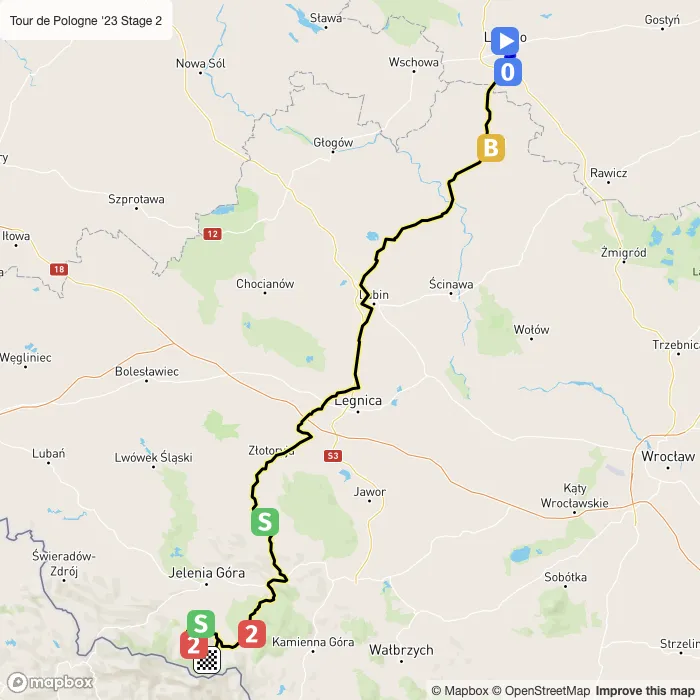 map of the route