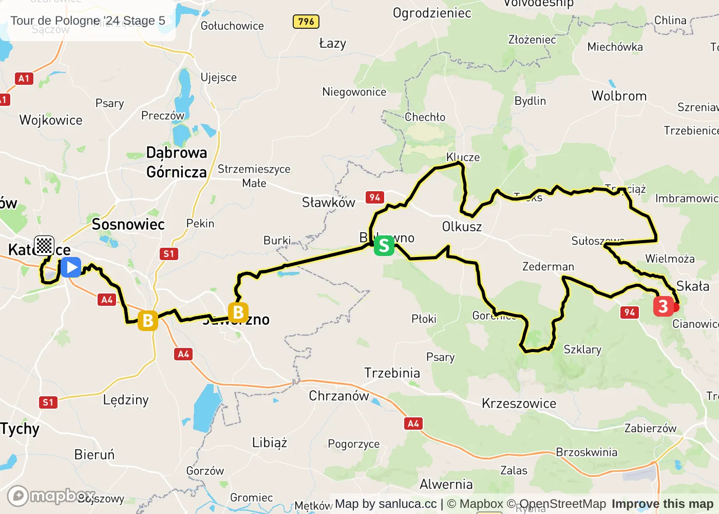 map of the route