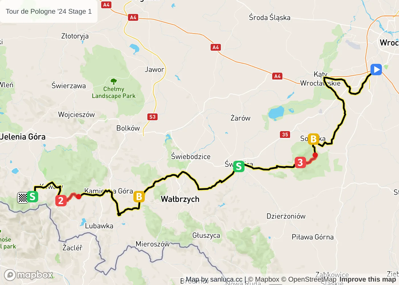 map of the route