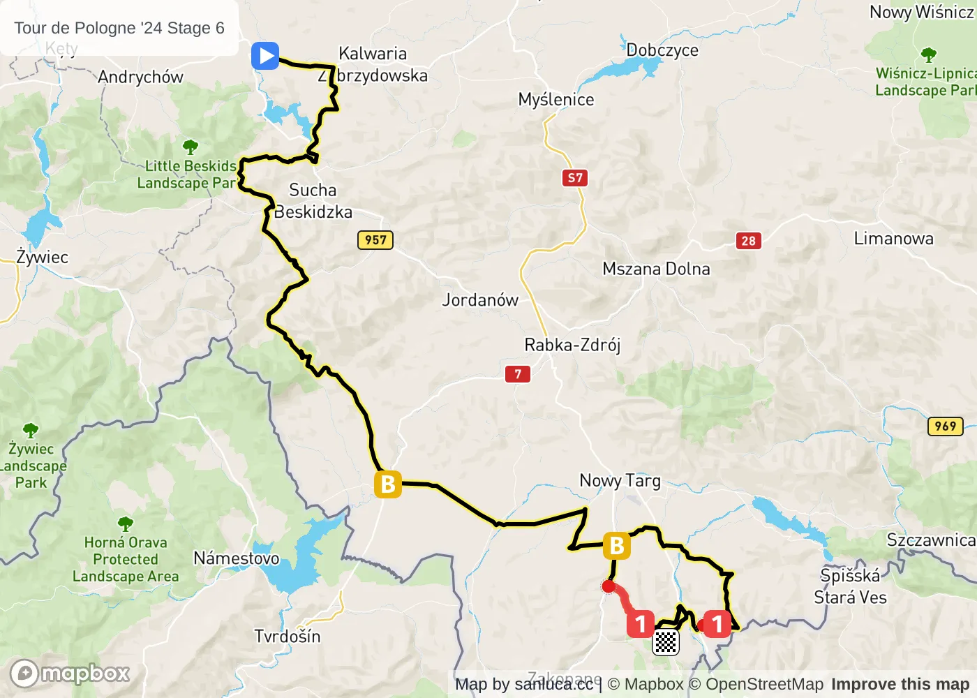 map of the route