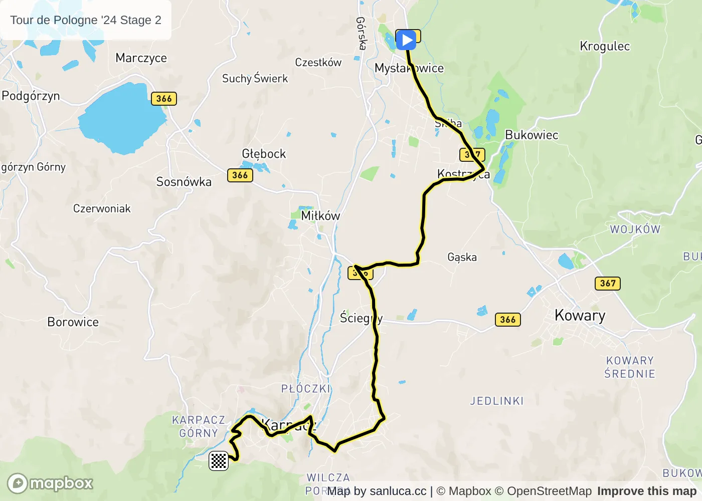 map of the route