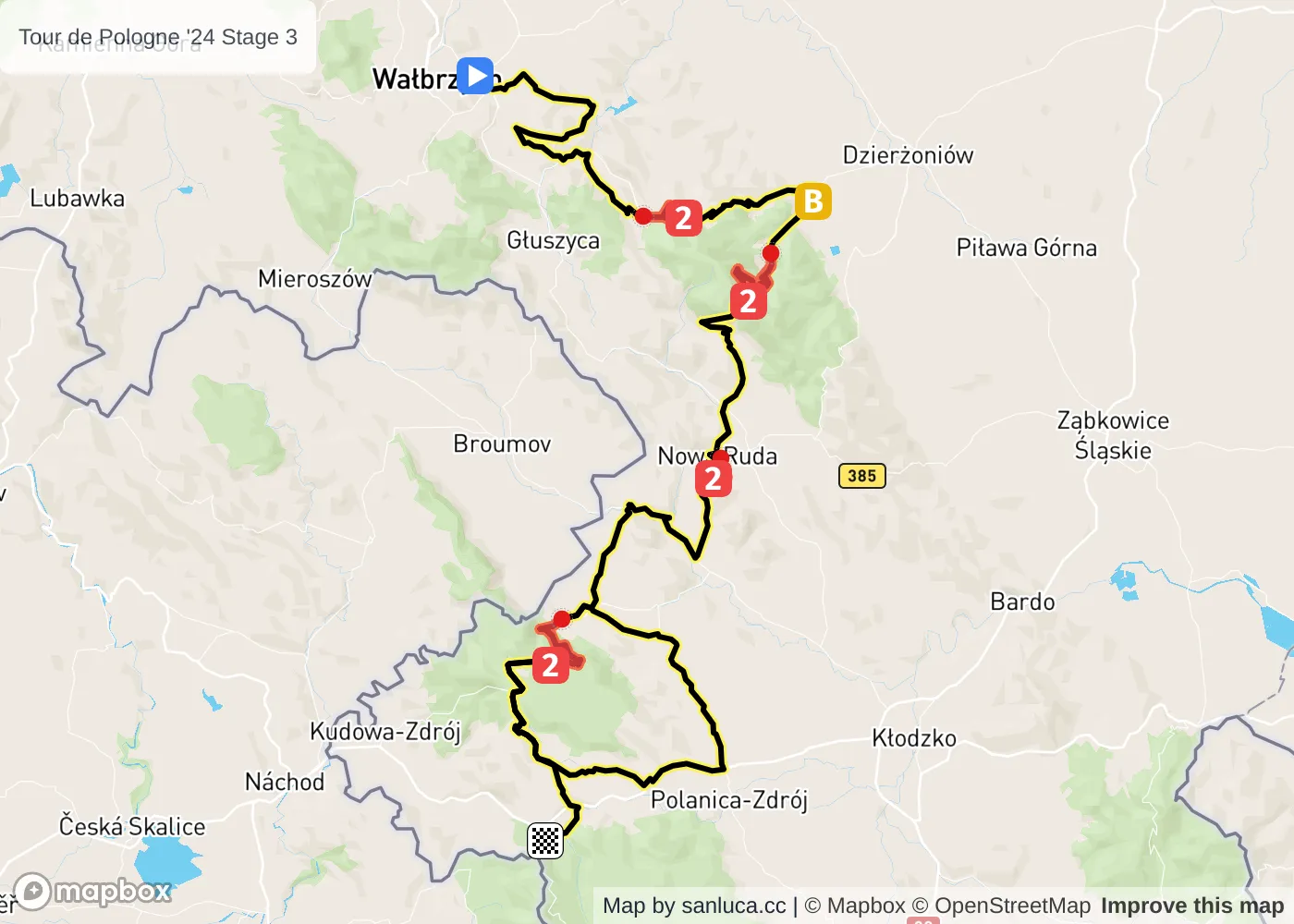map of the route