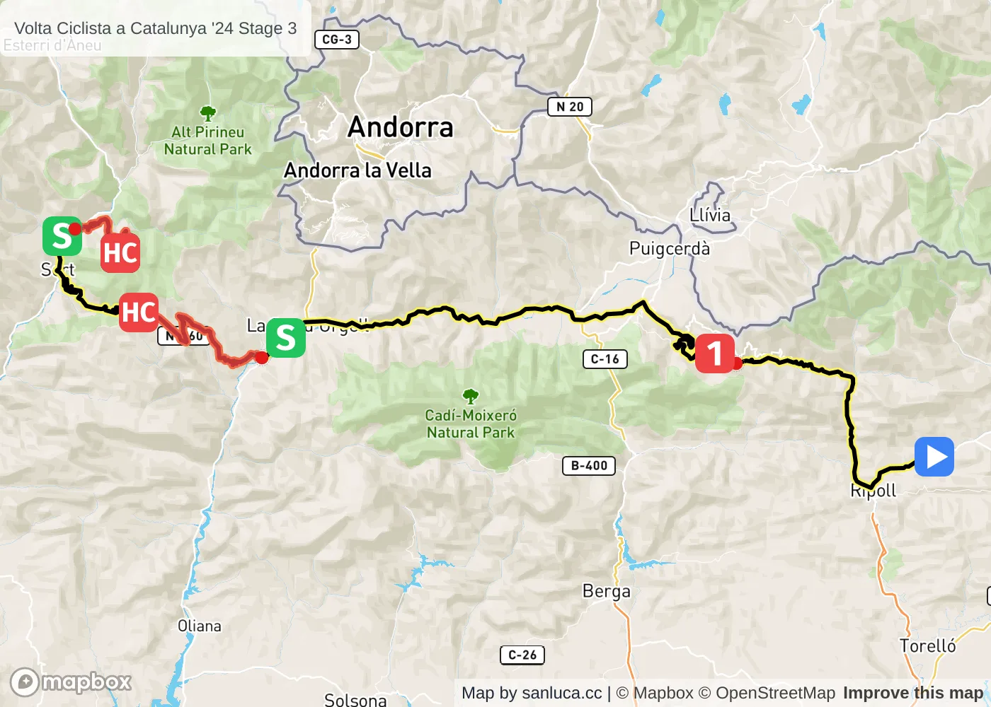 map of the route
