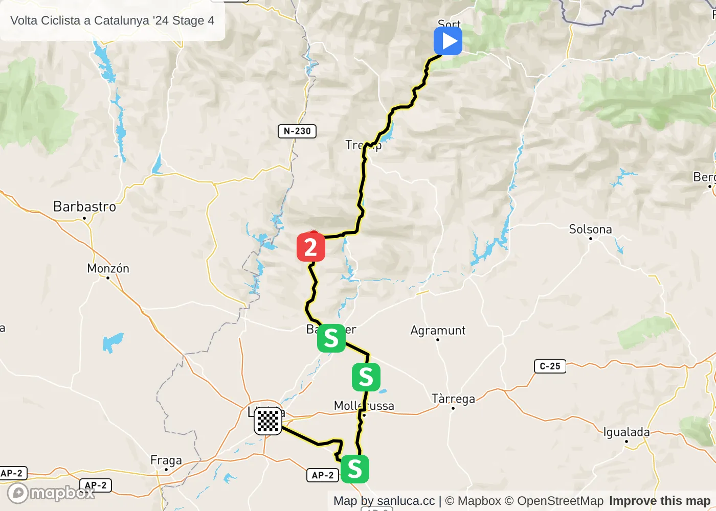 map of the route