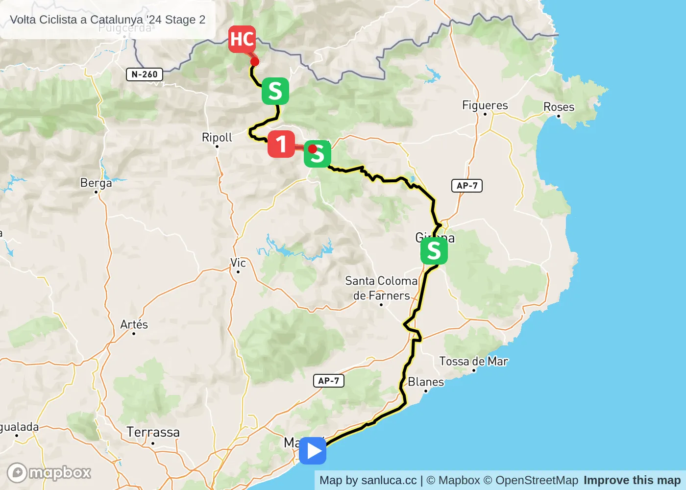 map of the route