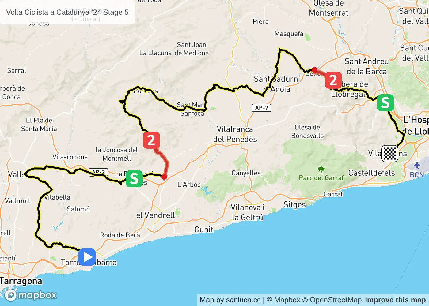 map of the route