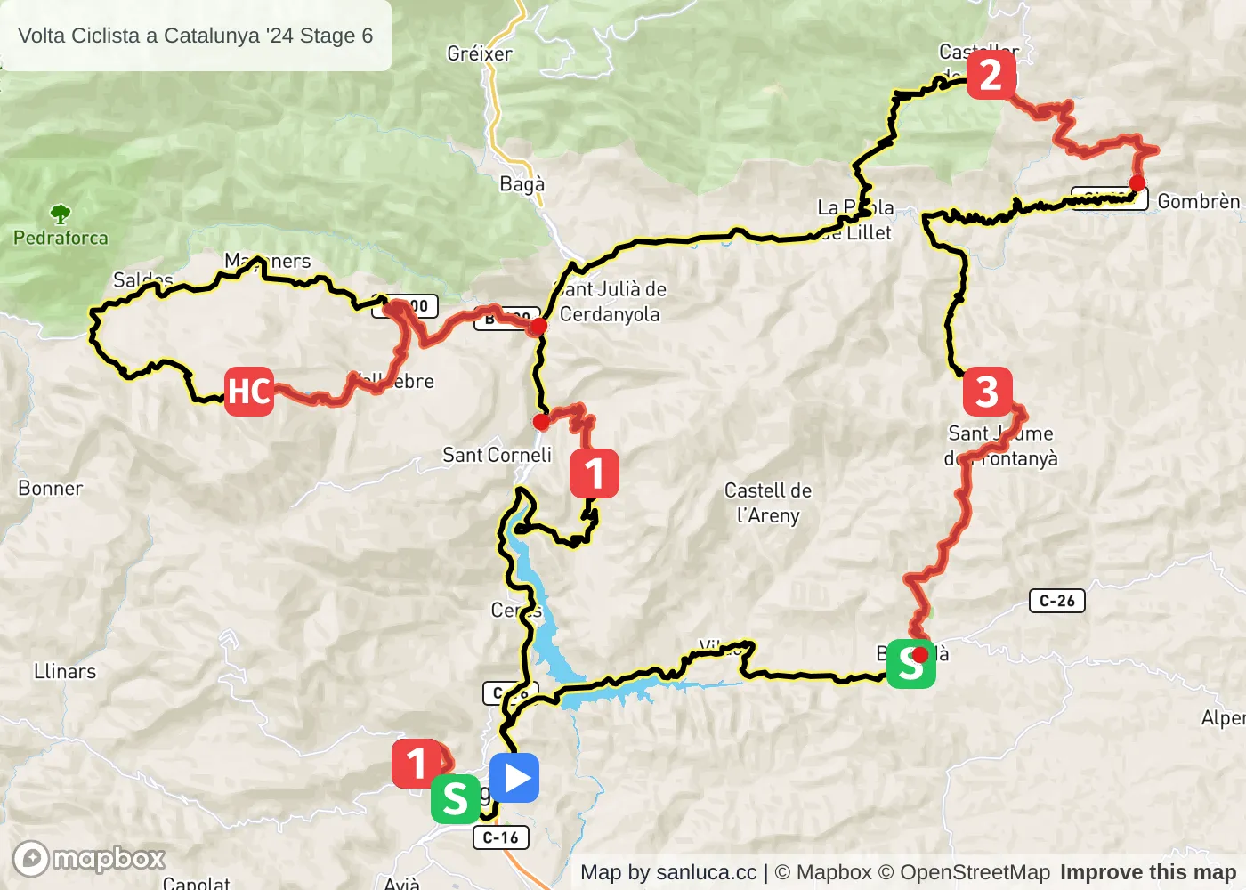 map of the route