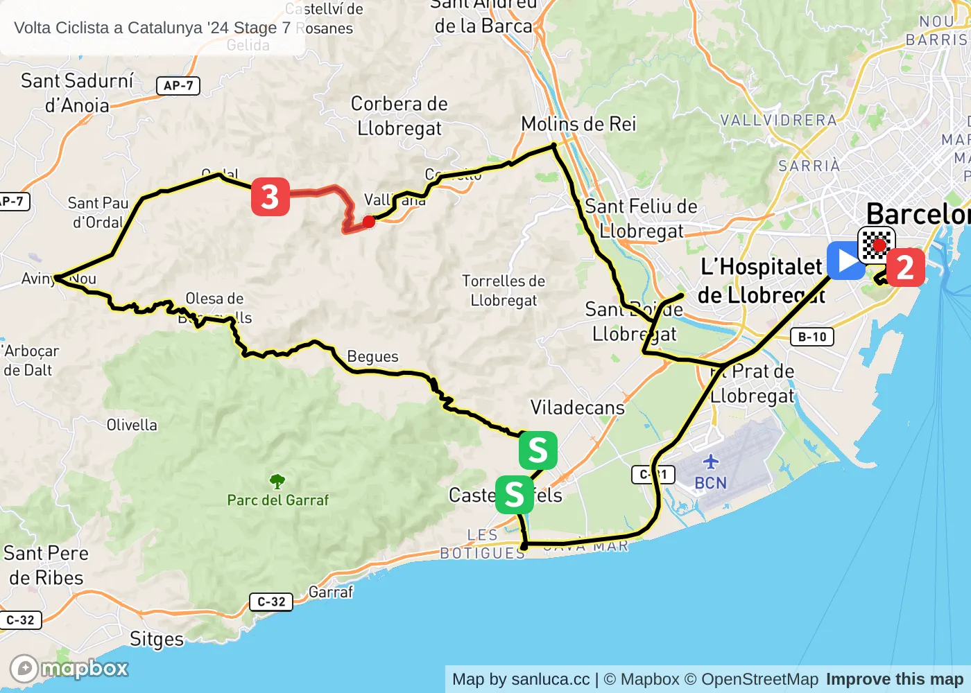 map of the route