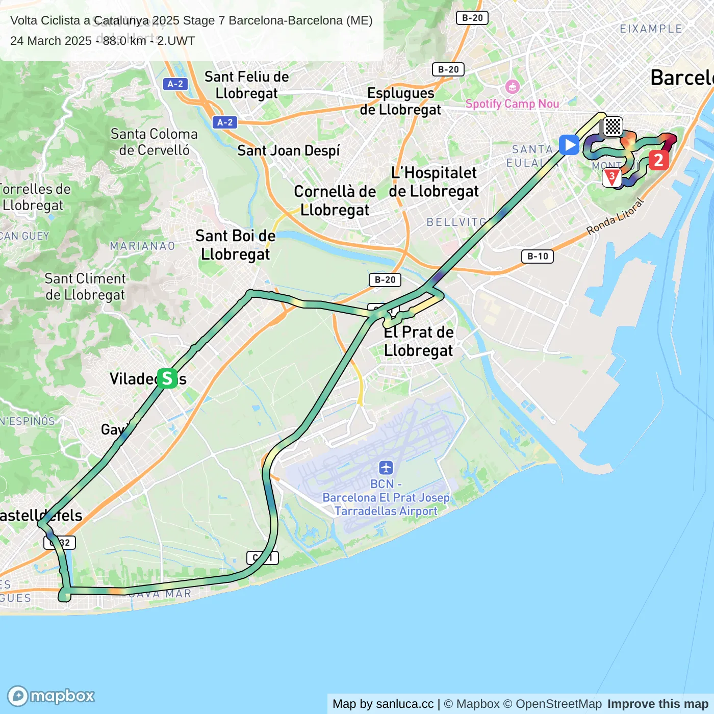 map of the route