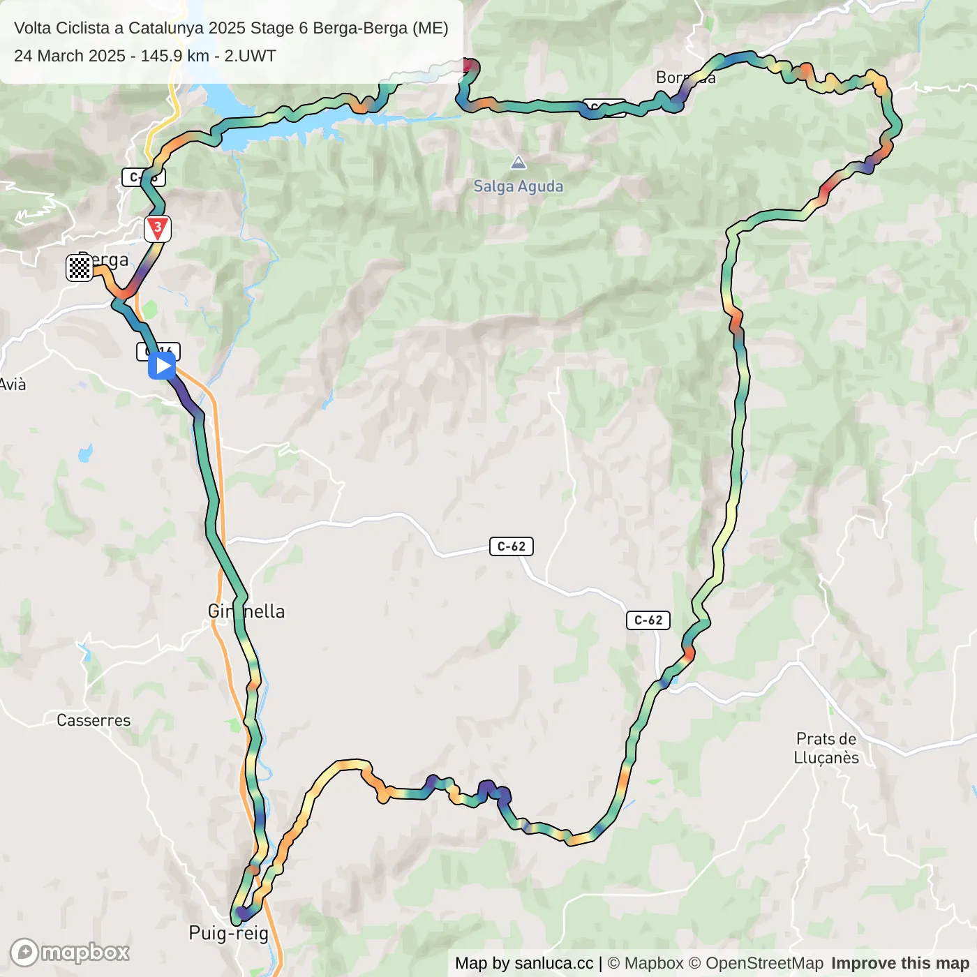 map of the route