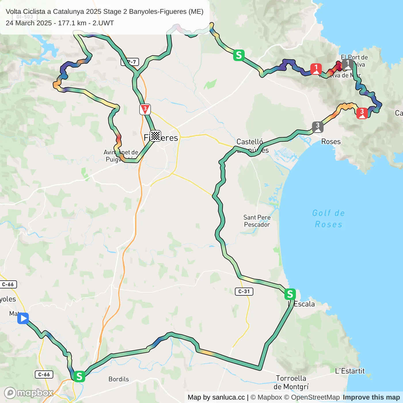 map of the route