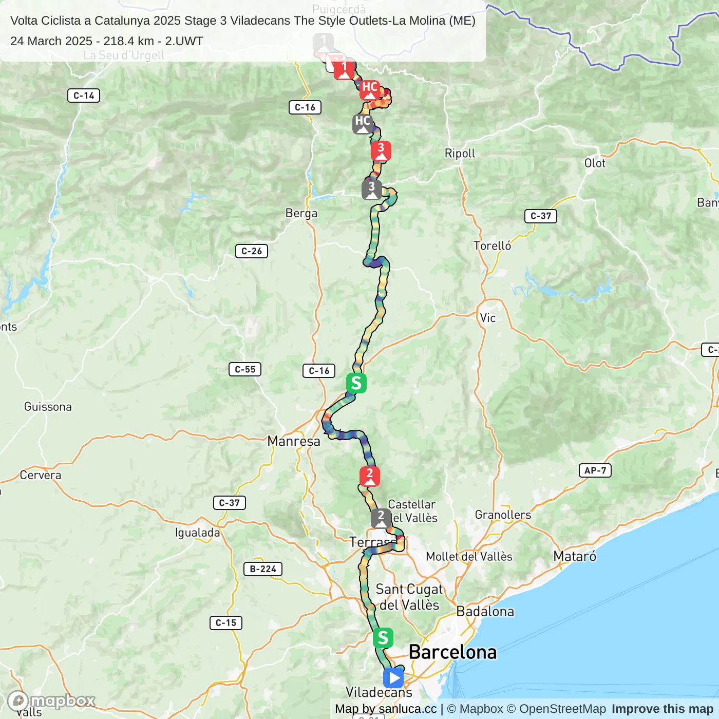 map of the route