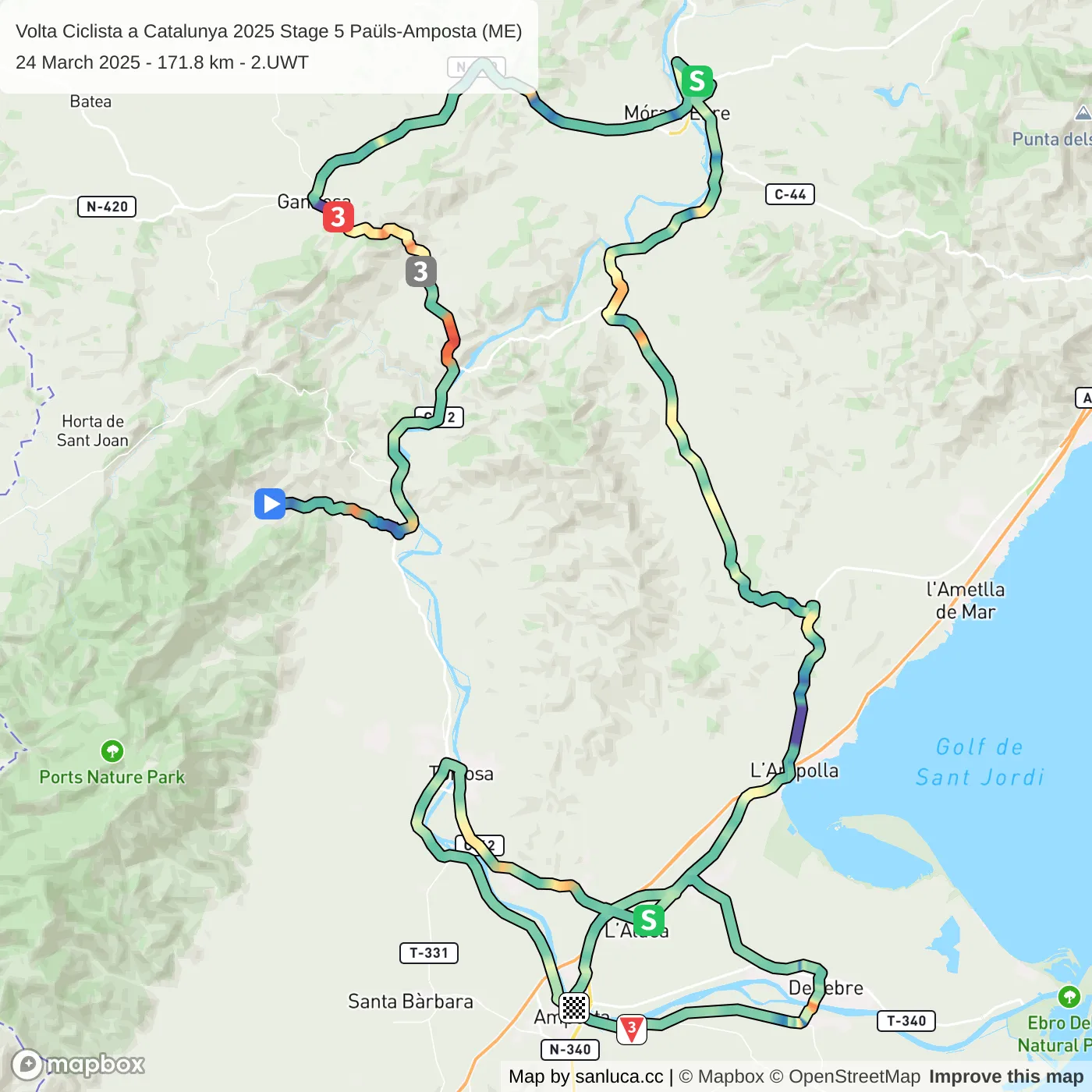 map of the route
