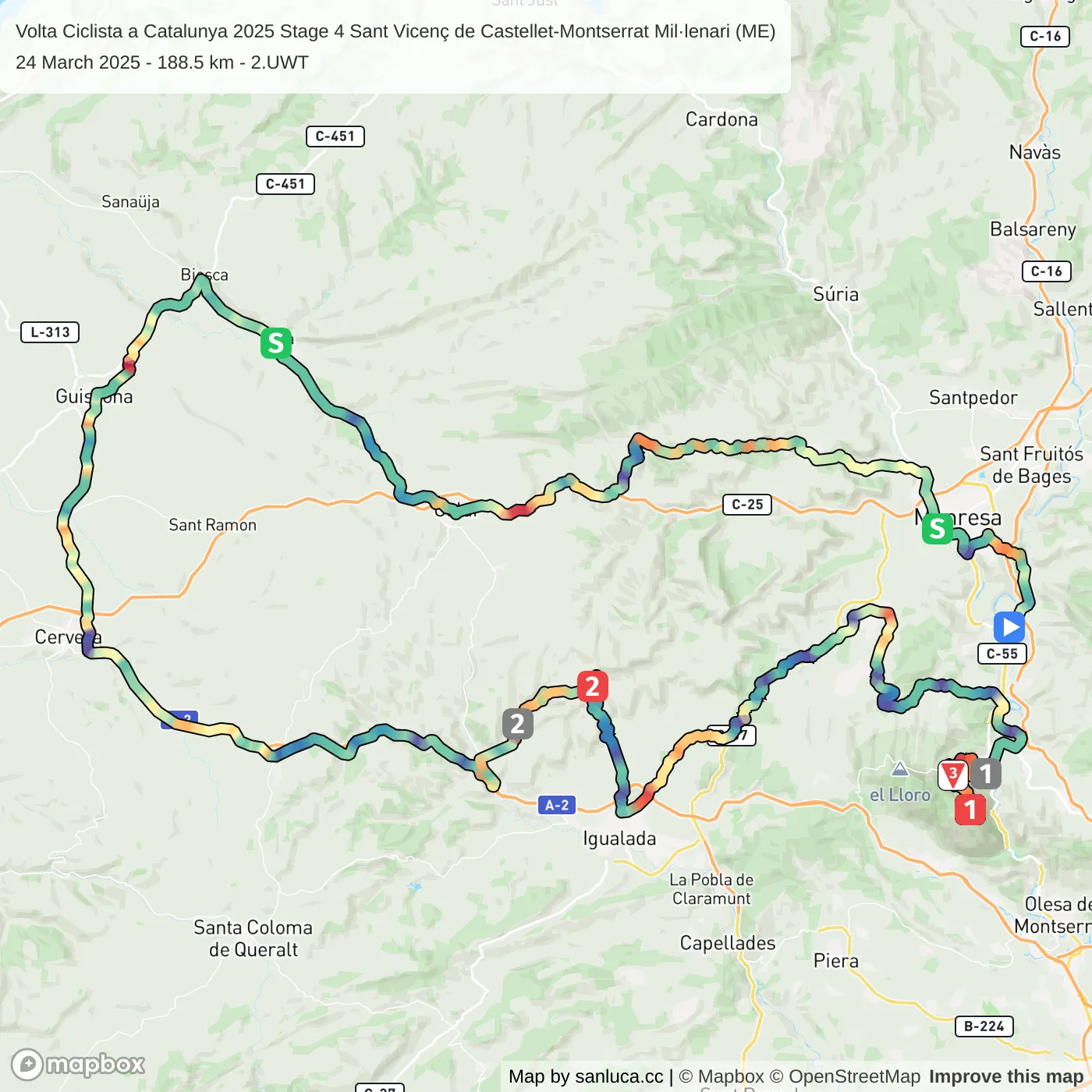 map of the route