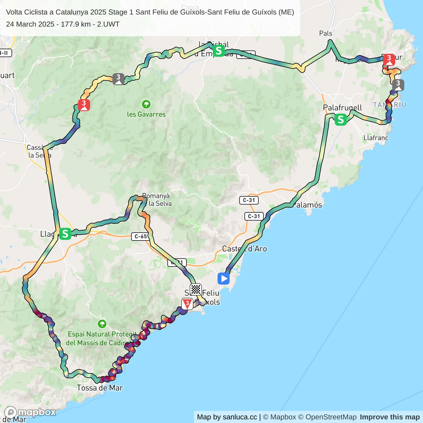 map of the route