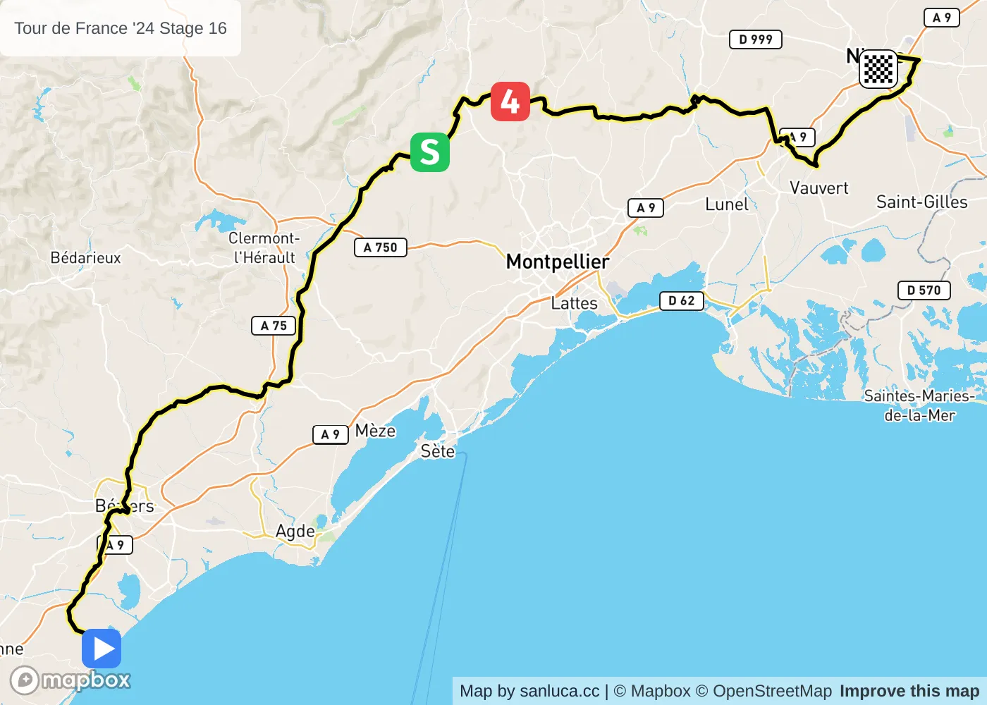 map of the route