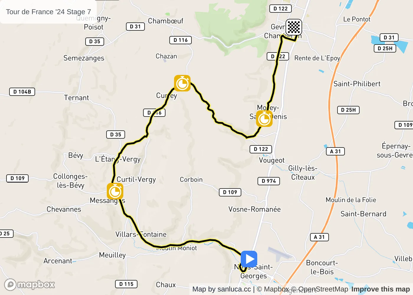map of the route