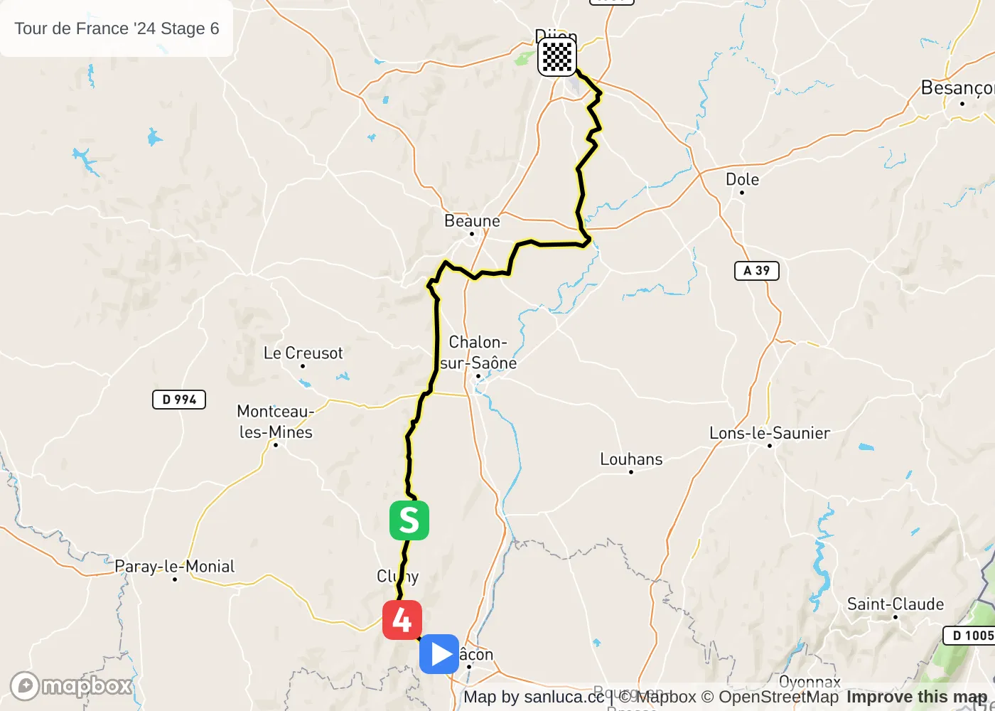 map of the route