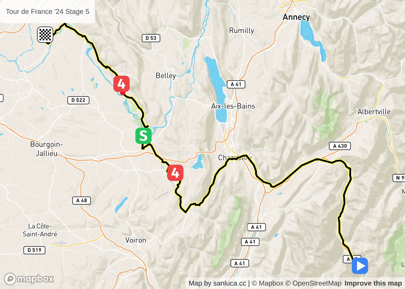 map of the route