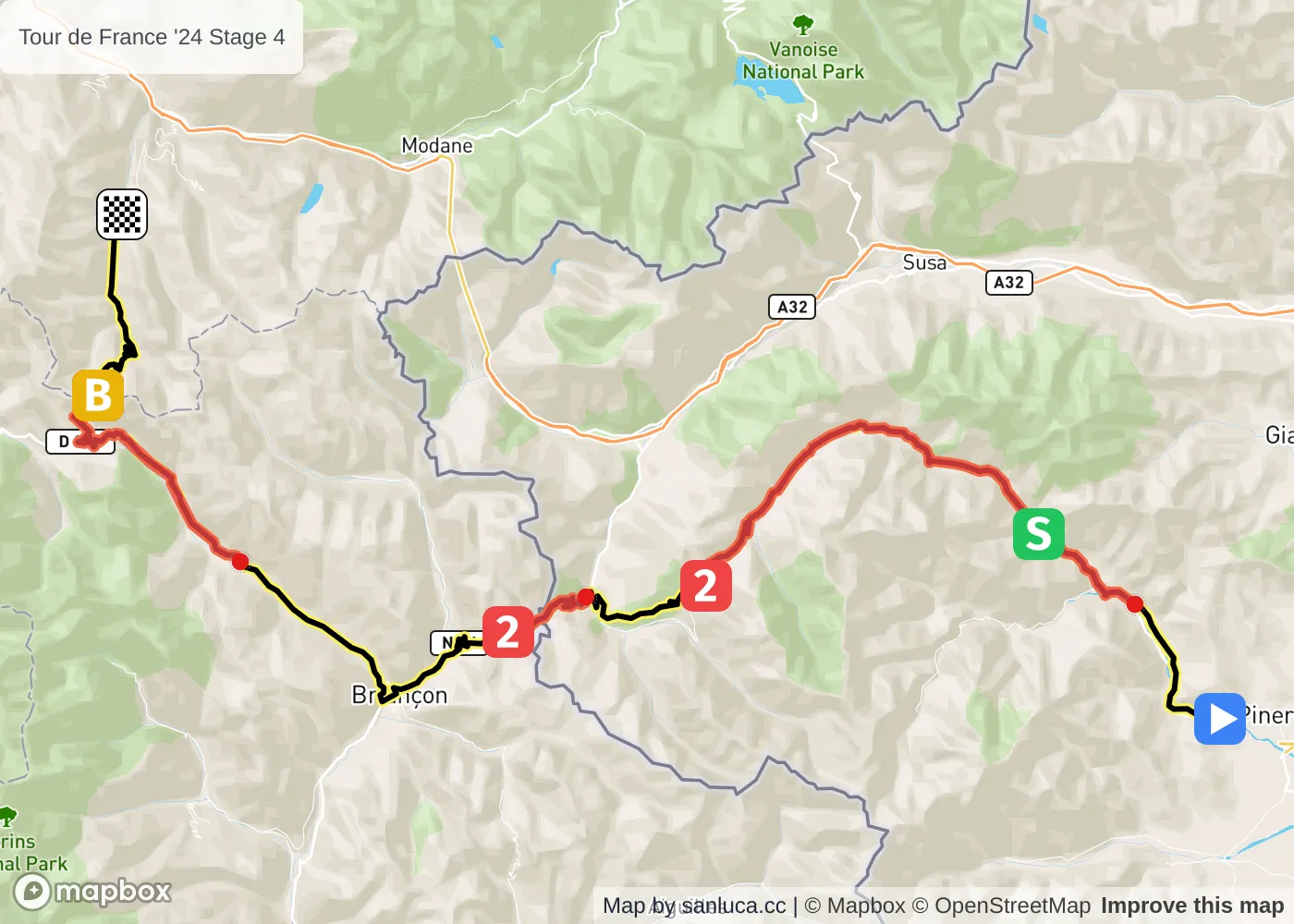 map of the route