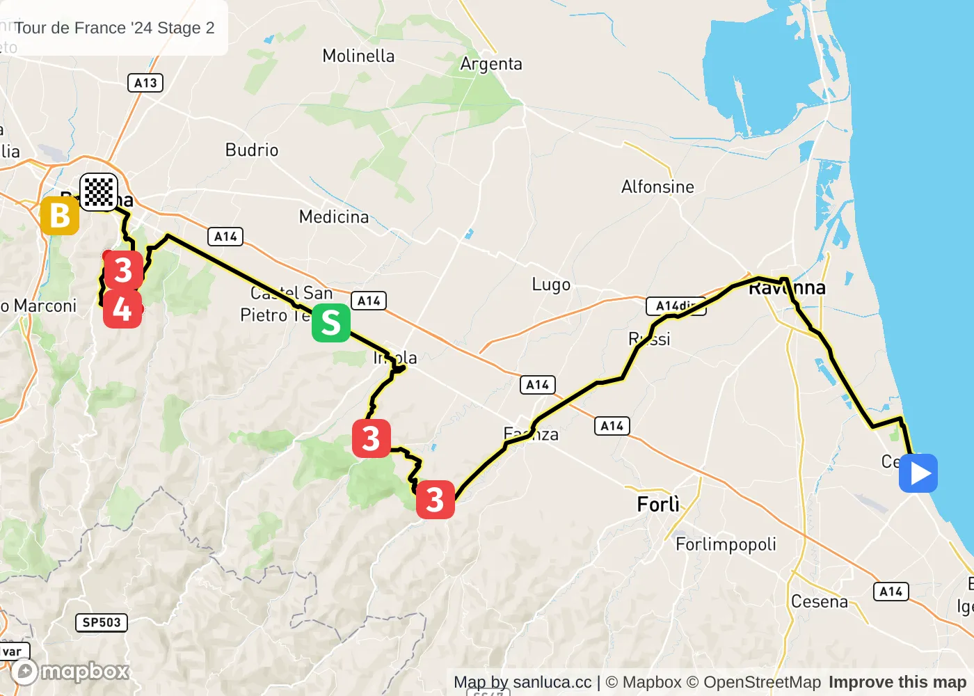 map of the route