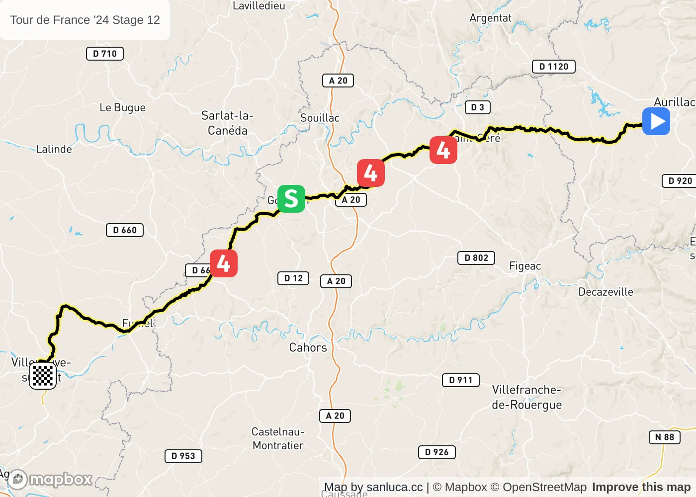 map of the route