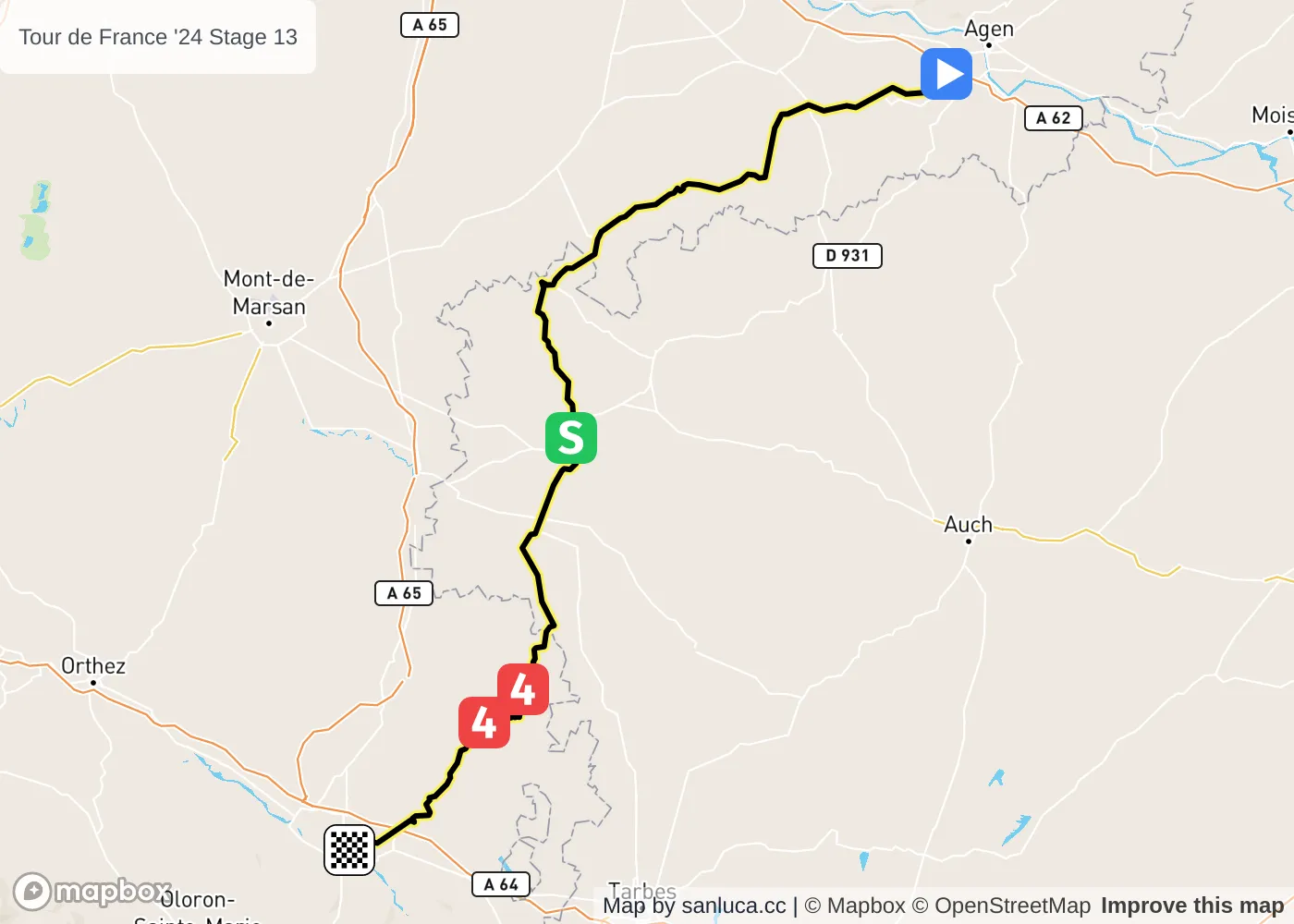 map of the route